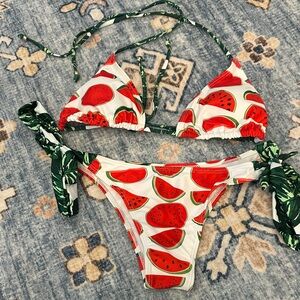 Watermelon Print Bikini Set